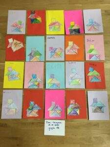 Praca plastyczna - Dom - tangram - grupa 8